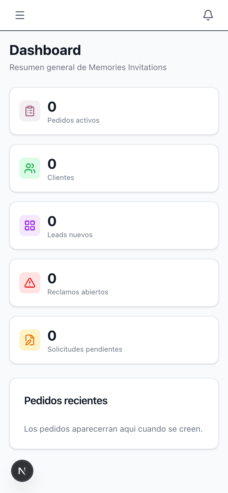 App movil de Memories
